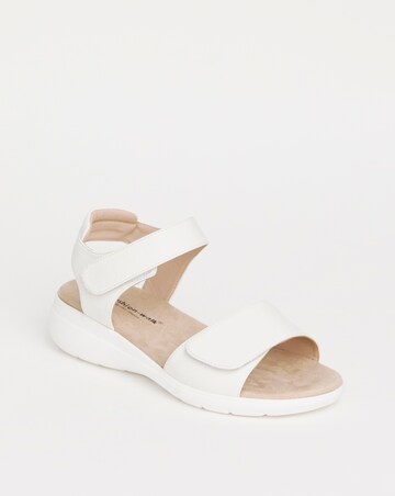 Cushion Walk White Touch and Close Sandal- Wide Fit (E)