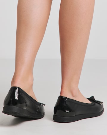 Heavenly Soles Mallory Elasticated Topline Ballerina Wide E Fit