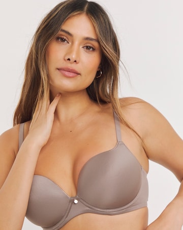 Figleaves Smoothing Sweetheart Full Cup Underwired T-Shirt Bra B-H - Mocha