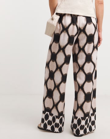 Abstract Herringbone Wide Leg Trouser