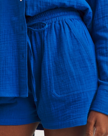 Blue Cheesecloth Shorts