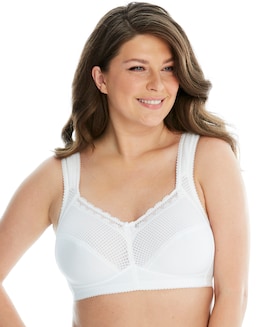 Miss Mary of Sweden Diamond Non Wired Cotton Bra White