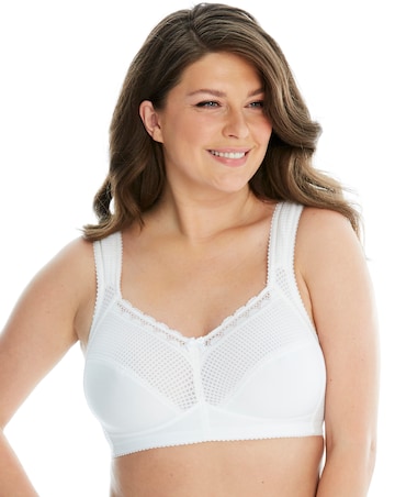 Miss Mary of Sweden Diamond Non Wired Cotton Bra White