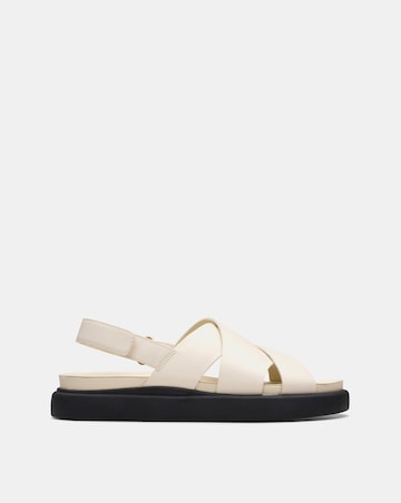 Clarks Cream Aristella Sun Leather Sandal Standard Fit