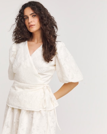 Joanna Hope Textured Wrap Blouse