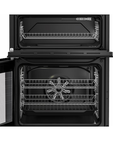 Hotpoint HDD6GDC2B1 60cm Dual Fuel Double Cooker Glass Lid - Black + Install