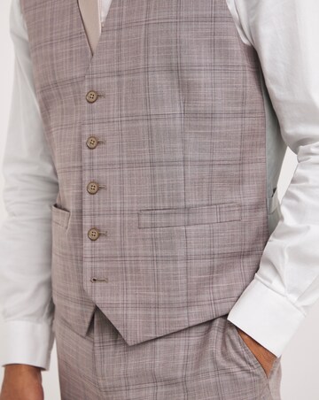 Jordan Burgundy Check Suit Waistcoat