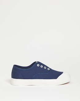 Canvas Slip On Shoe - Wide Fit (E)