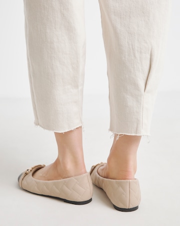 Ari Quilted Ballerinas With Trim - Extra Wide Fit (EEE)