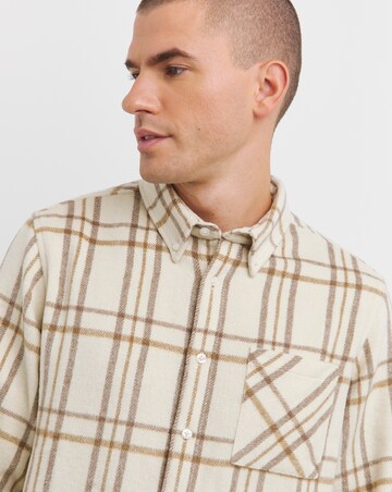Long Sleeve Button Down Checked Flannel Shirt