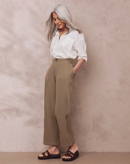 Julipa Truffle Ankle Grazer Pure Cotton Trouser