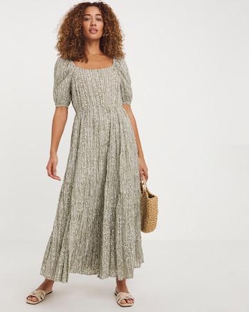 Cotton Volume Maxi Smock Dress