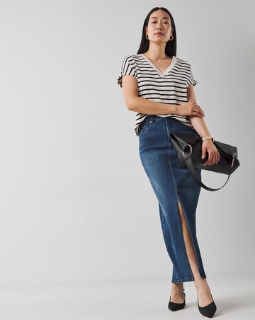 Western Blue Magisculpt Maxi Denim Skirt