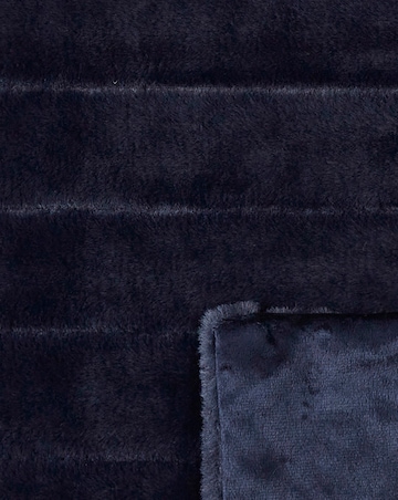 Large Ribbed Faux Fur Throw