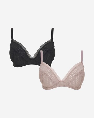 Pretty Secrets 2 Pack Mollie Everyday Stripe Non Wired Bras B-F