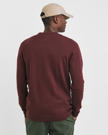 Burgundy Cotton Crew Neck Jumper