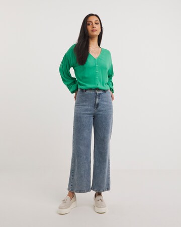 Dropped Shoulder Crinkle Blouse