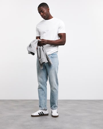 Pure Cotton Crew Neck T-Shirt Long- White