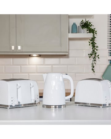 Russell Hobbs 26070 Textured Honeycomb White 4 Slice Toaster