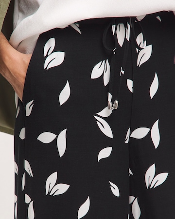 Spun Viscose Broder Print Wide Leg Trousers