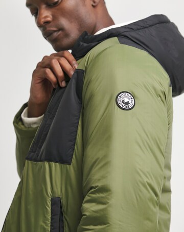 Snowdonia Khaki Wadded Colour Block Jacket