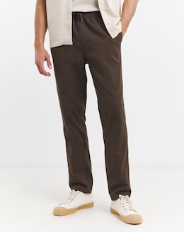 Linen Blend Elasticated Straight Fit Trouser