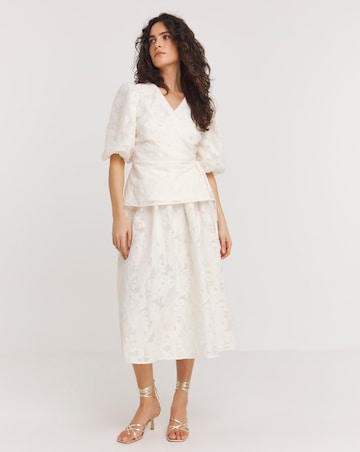 Joanna Hope Textured Wrap Blouse
