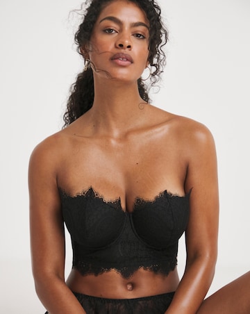 Figleaves Curve Adore Black Lace Padded Multiway Bra B-H - Black