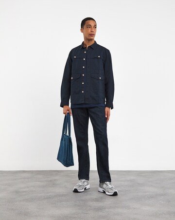 Pure Cotton V-Neck T-Shirt Long- Navy
