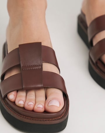 Rosalind Leather Twin Strap Mule Wide E Fit