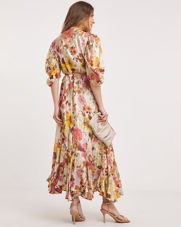 Jo by Joanna Hope Tie Waist Floral Jacquard Maxi Dress