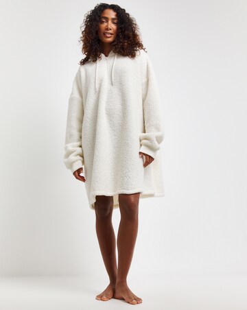 Supersoft Borg Oversized Hooded Lounge Dress