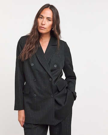 Metallic Thread Double Breasted Blazer