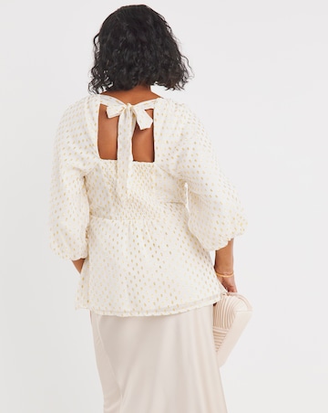 Gold Spot Lurex Exposed Back Dobby Swing Top