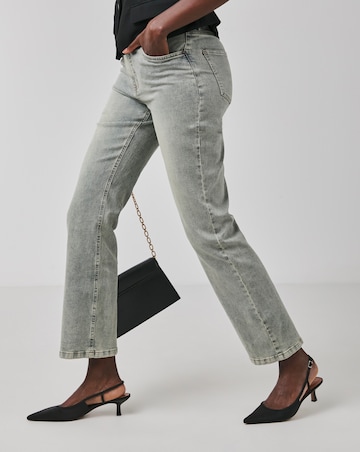 Vintage Wash Straight Leg Jeans