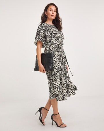Joanna Hope Floral Petal Sleeve Dress