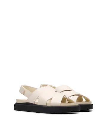 Clarks Cream Aristella Sun Leather Sandal Standard Fit