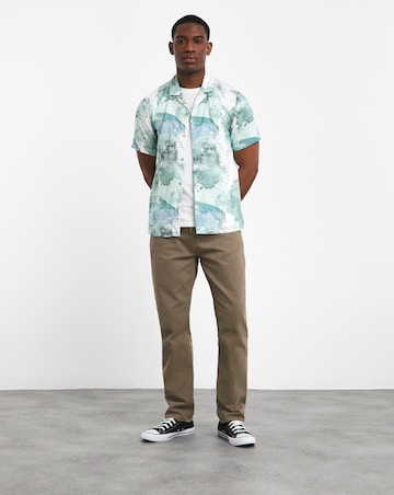 Short Sleeve Cuban Collar Tie Dye Shirt
