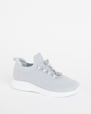 Cushion Walk Grey Arch Support Toggle Trainers -Wide Fit (E)