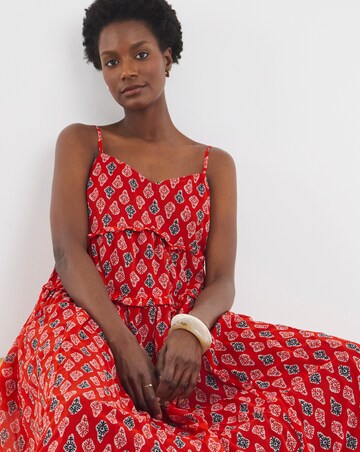 Chiffon Sleeveless Tiered Dress
