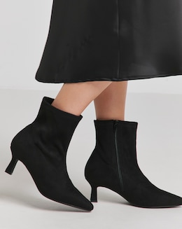 Ally Kitten Heel Sock Boot - Extra Wide Fit (EEE)