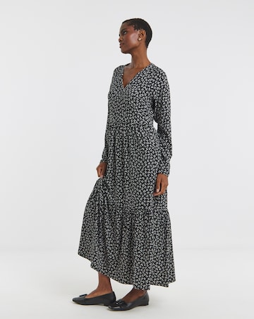 Soft Touch Long Sleeve Notch Neck Dress