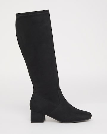 Claudia Low Block Heel Knee High Boots - Wide Fit (E) & Standard/Curvy Calf