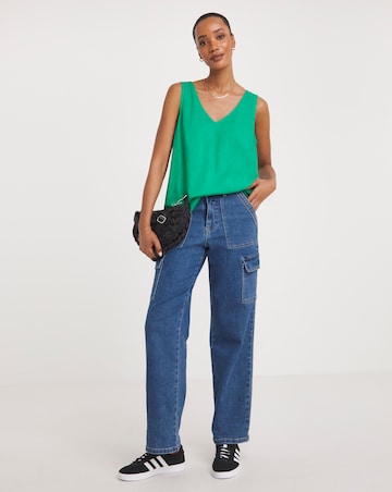 Linen V Neck Vest Top