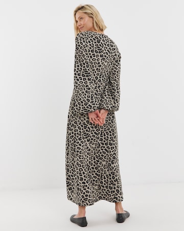Long Sleeve Textured Jersey Tea Dress