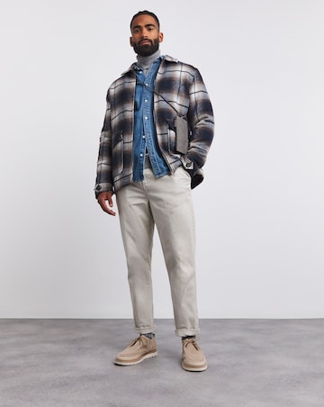 Faux Wool Check Zip Detail Shacket