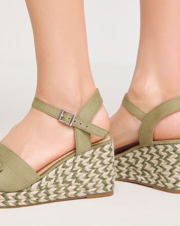 Agatha Buckle Wedge Espadrille Sandals - Wide Fit (E)