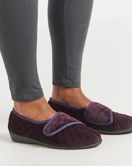 Topaz Touch &amp; Close Full Slipper - Wide Fit (E)