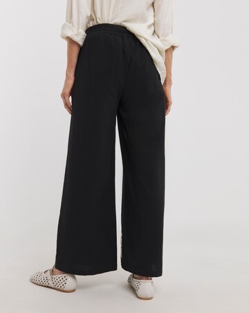Black Cotton Cornelli Embroidered Wide Leg Trousers