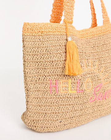 Hello Sunshine Slogan Beach Bag